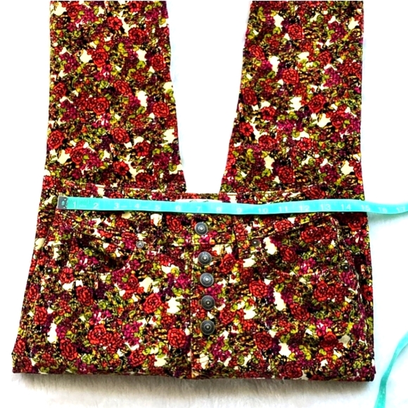 🌼🌼Free People Floral Corduroy Sun Chaser Boho Pants sz 26 *EXCELLENT CONDITION - Picture 4 of 6